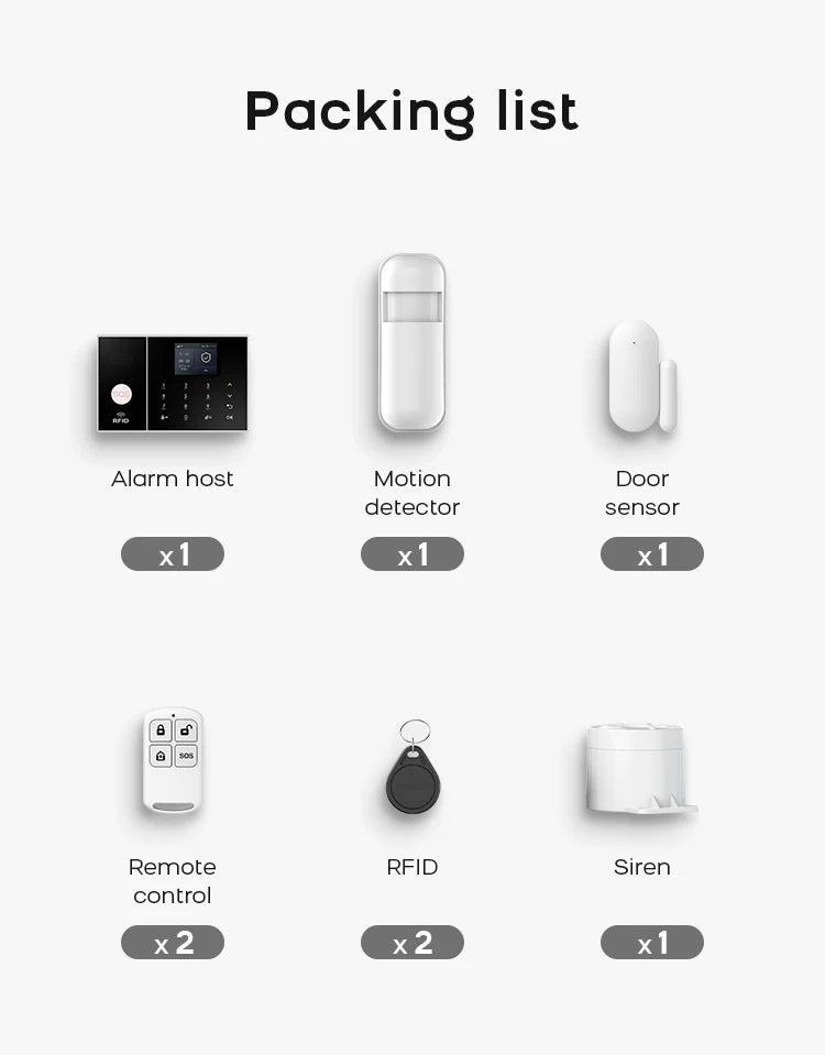 Smart Home Alarm System WiFi GSM with Tuya App Control - EU Plug Tidesmit