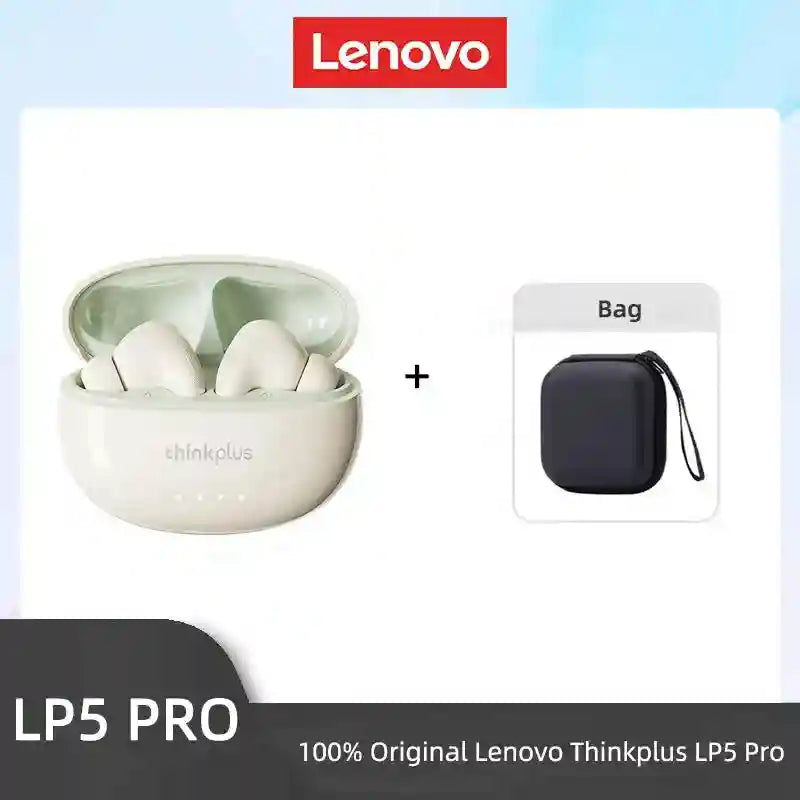Wireless Bluetooth Earbuds with Low Latency Audio and Noise Cancellation LP5Pro Beige Bag Tidesmit