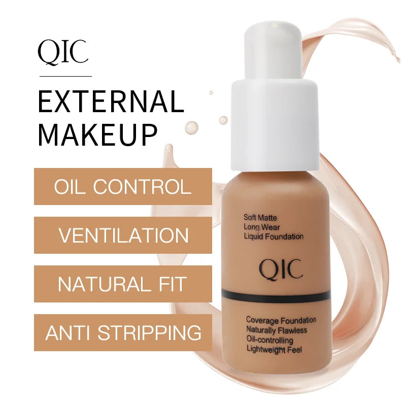Tidesmit matte liquid foundation 30ml swatch showing oil-control waterproof formula for flawless full coverage makeup