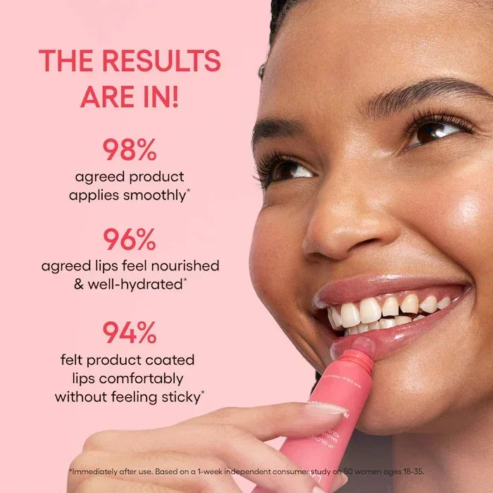 Laneige Lip Glowy Balm in Honey Donut for hydrated, glossy lips. Non-sticky tinted lip treatment with shea butter.