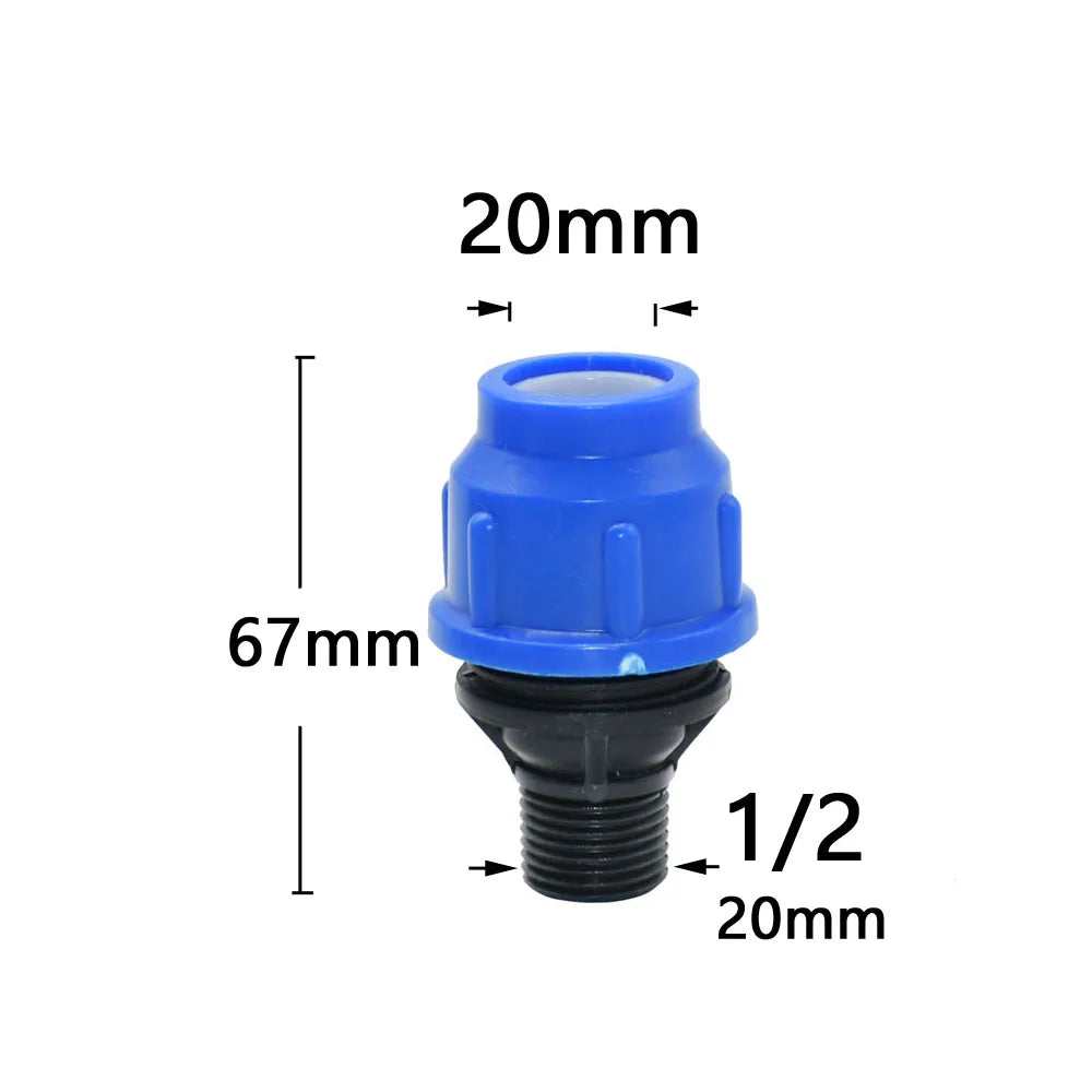 20/25/32/40/50mm PE Tube Quick Connector Elbow Tee Water Splitter Plastic Ball Valve Coupler Farm Irrigation Water Pipe Fittings