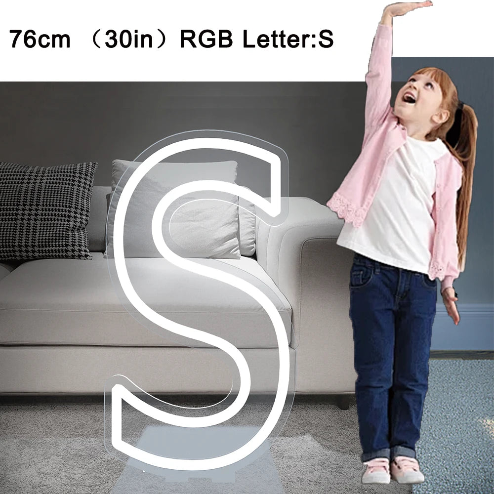 76cm Tall LED Alphabet Light Up Letters for Professional Event Decor 76cm S White Tidesmit