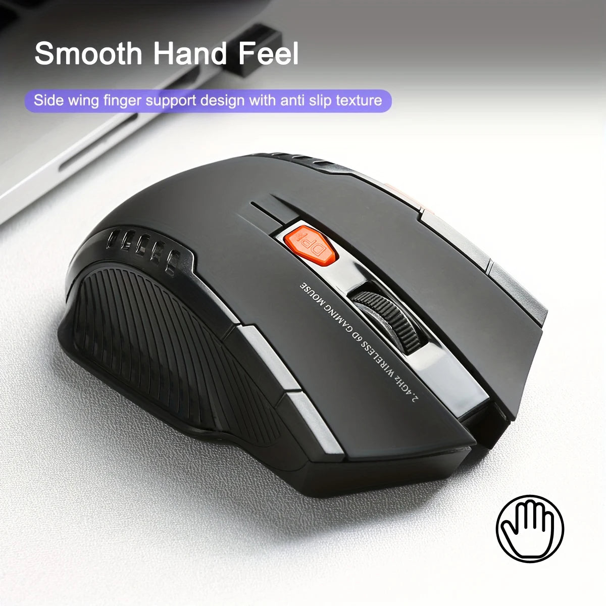 2.4G Wireless Mouse for Laptop Gamer Ergonomic Computer Mouse Wireless with USB Receiver 1600DPI 6 Buttons Portable Optical Mice