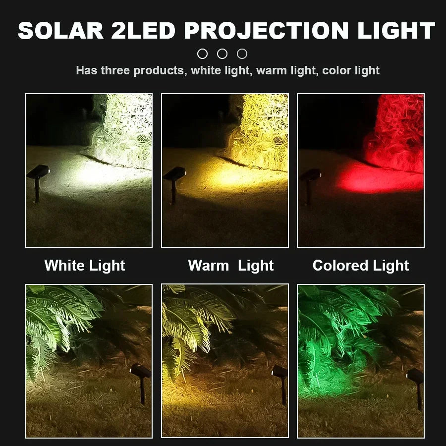 2/9LED Solar Spot Light Outdoor Waterproof Spotlights Solar Garden Lights Landscape Lighting Decoration Pathway Lawn Lamp