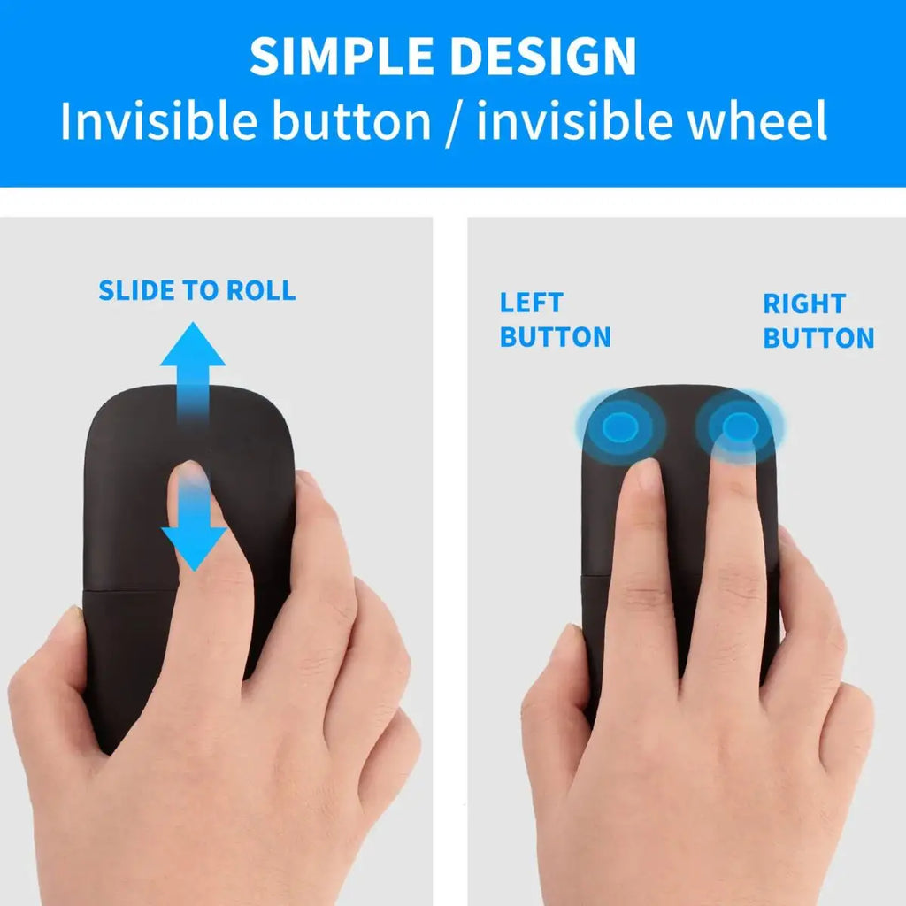 Foldable ARC Touch Wireless Mouse Bluetooth/2.4G Silent Ergonomic Slim Portable Mice for Computer iPad Surface Mac Mobile Office