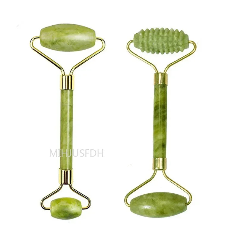 Jade Roller Massager 3-Piece Set for Face and Muscle Relief Back Massage Instrument 1 set 2 Tidesmit