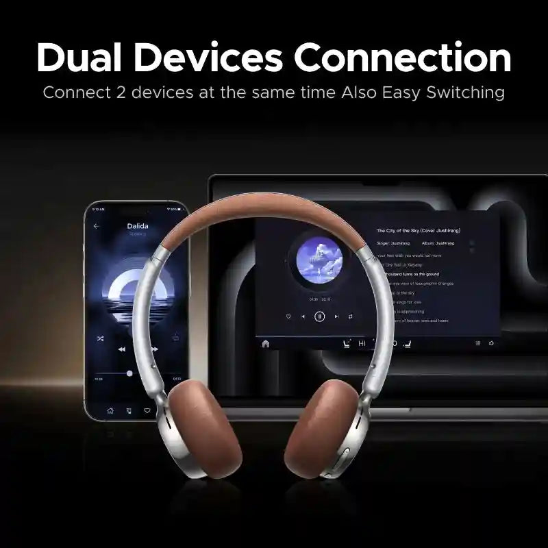 Active Noise Cancelling Wireless Headphones - Over-Ear Studio Monitor Tidesmit