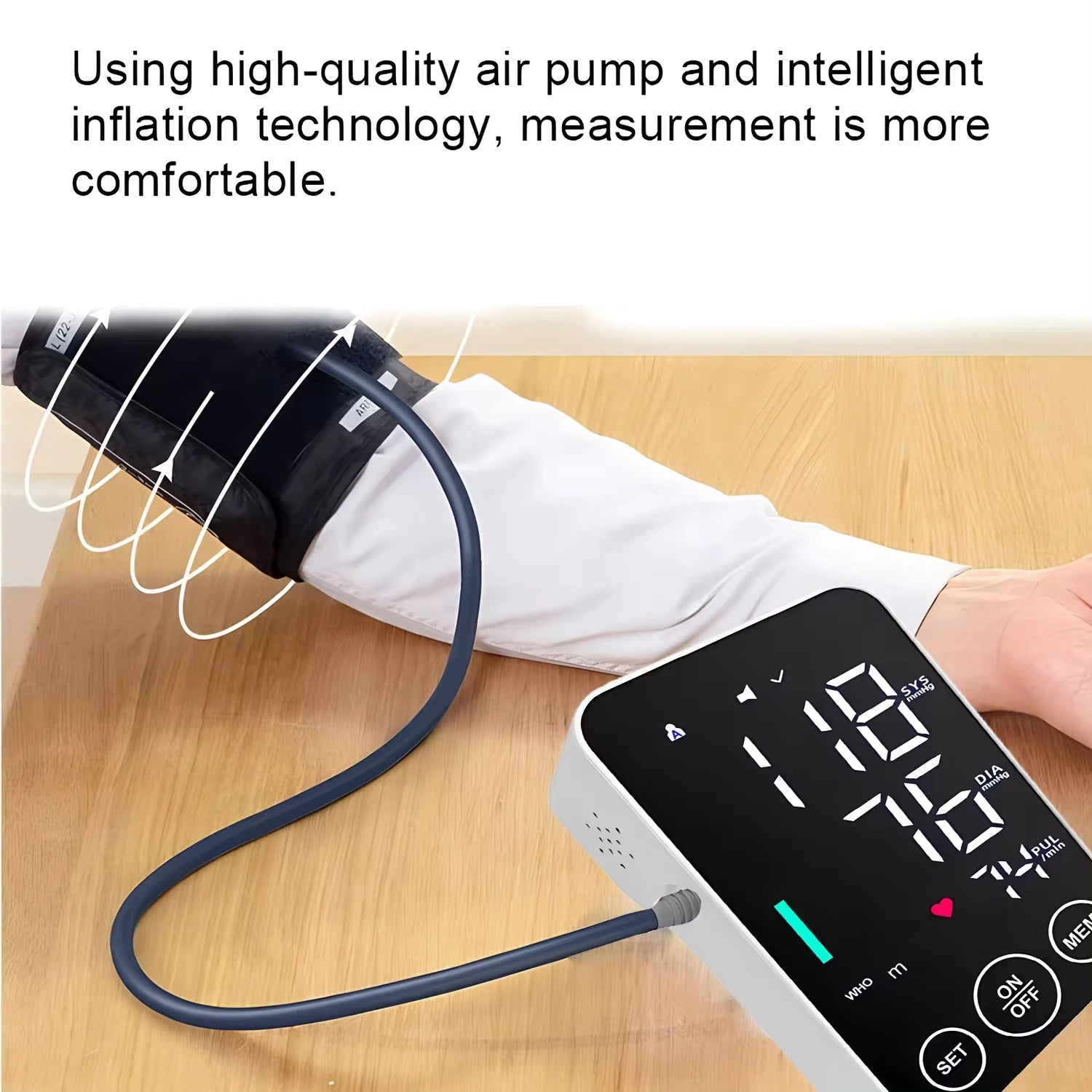 Spanish Voice Medical Digital Lcd Upper Arm Blood Pressure Monitor Cuffs Home Heart Rate Meter Tonometers Large Cuff Automatic