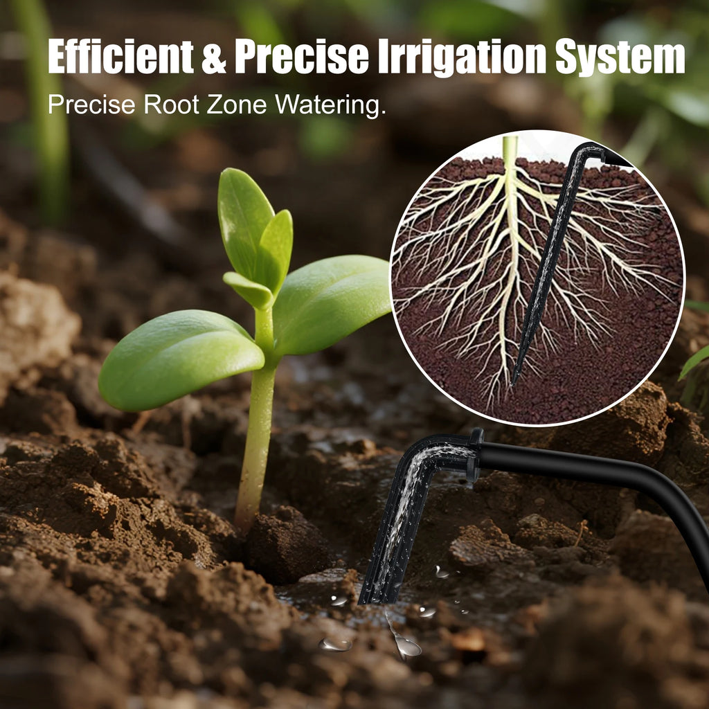 Upgraded Solar Drip Irrigation System Automatic Watering Plants Supplies for Home and Garden Balcony Greenhouse Hanging Plants