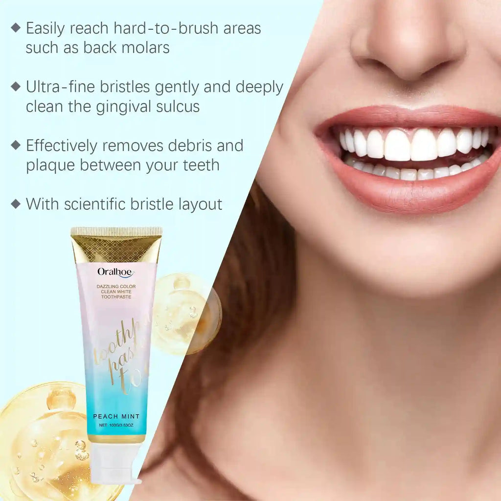 Tidesmit Radiant Whitening Toothpaste tube for deep cleaning, stain removal, and fresh mint oral care