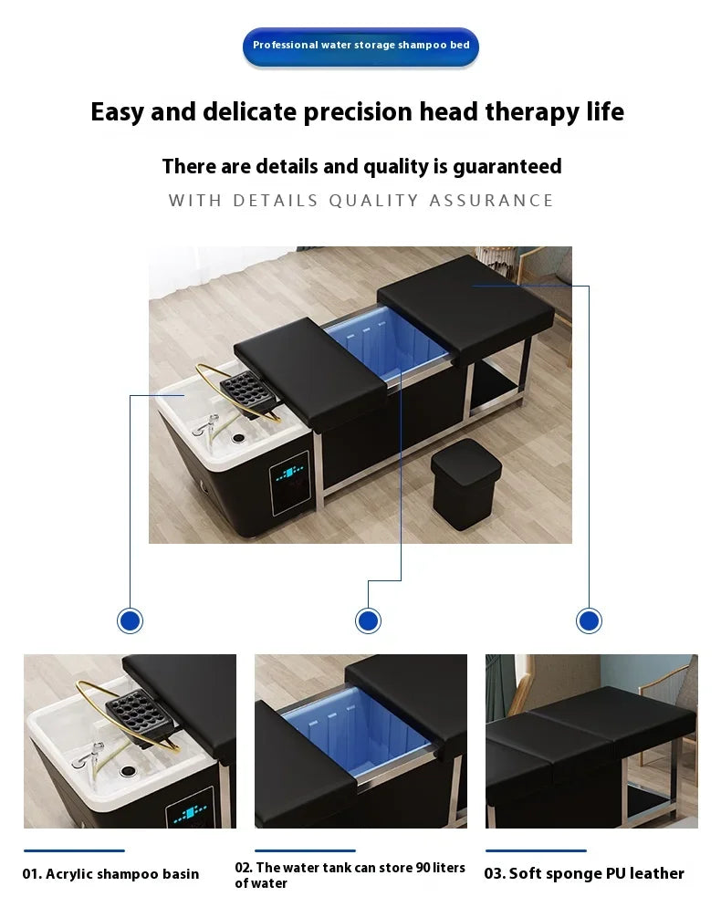 Massage Shampoo Bed with 90L Tank - Professional Salon Spa Station Massage Chairs Tidesmit