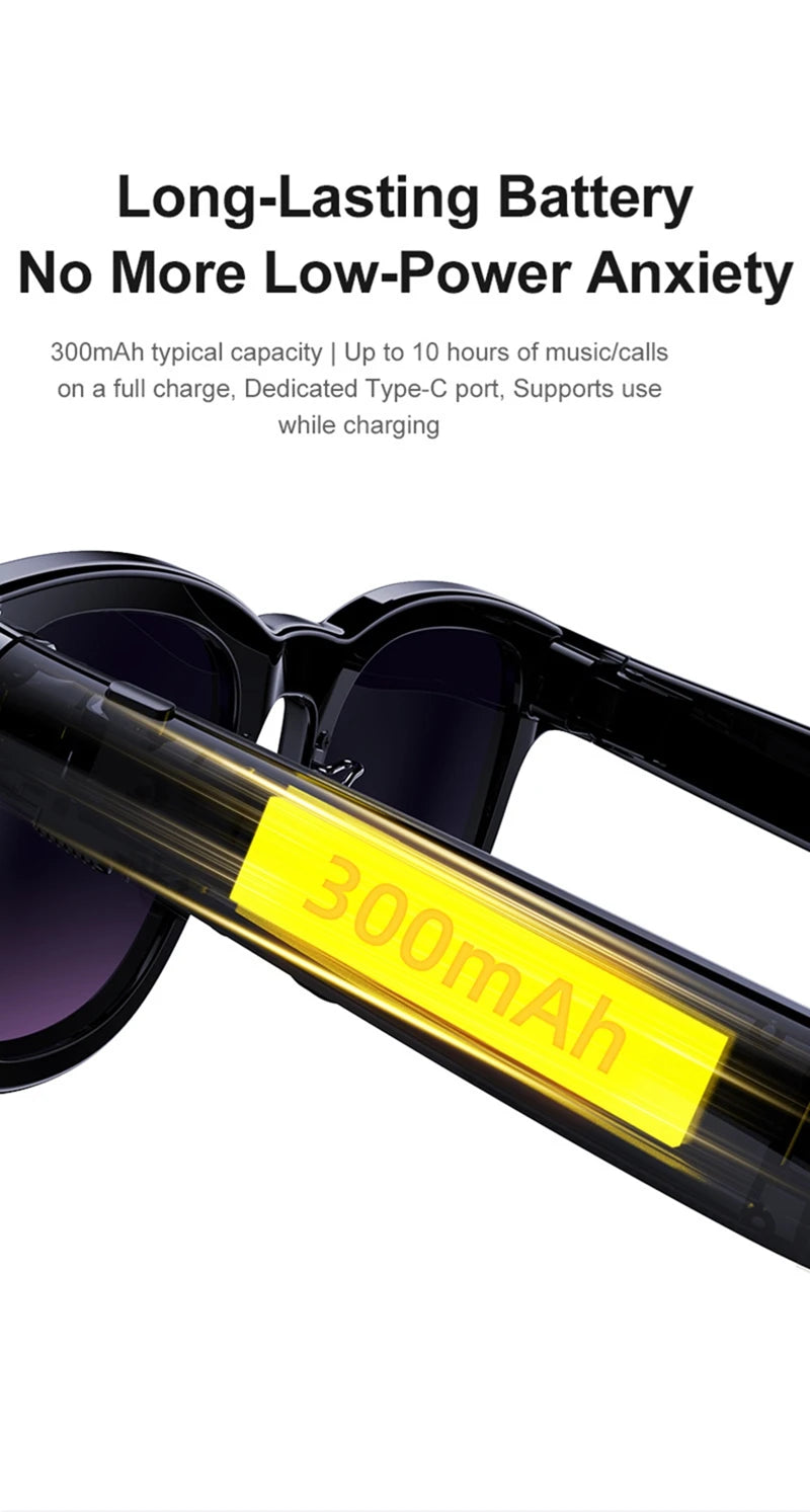 Smart Glasses with 8K Camera, Bluetooth Audio & 3-Lens Set Tidesmit