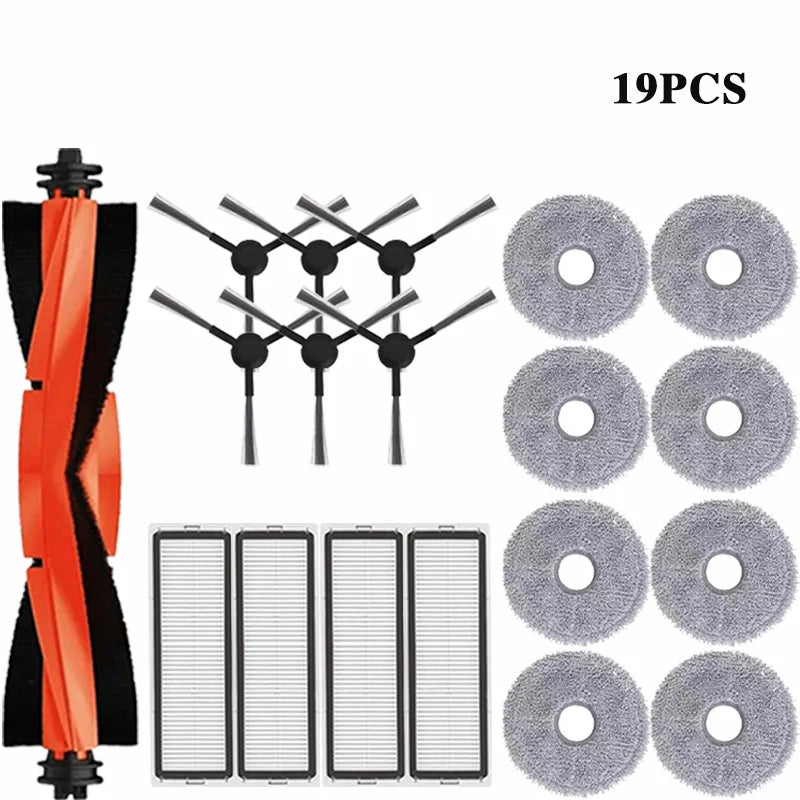 Tidesmit replacement parts kit for Xiaomi Robot Vacuum S20+ S10 Plus including main side brushes filters and mop pads