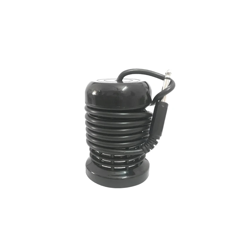 Black ionic foot detox spa array with coiled cord and connector plug for professional or home relaxation therapy.