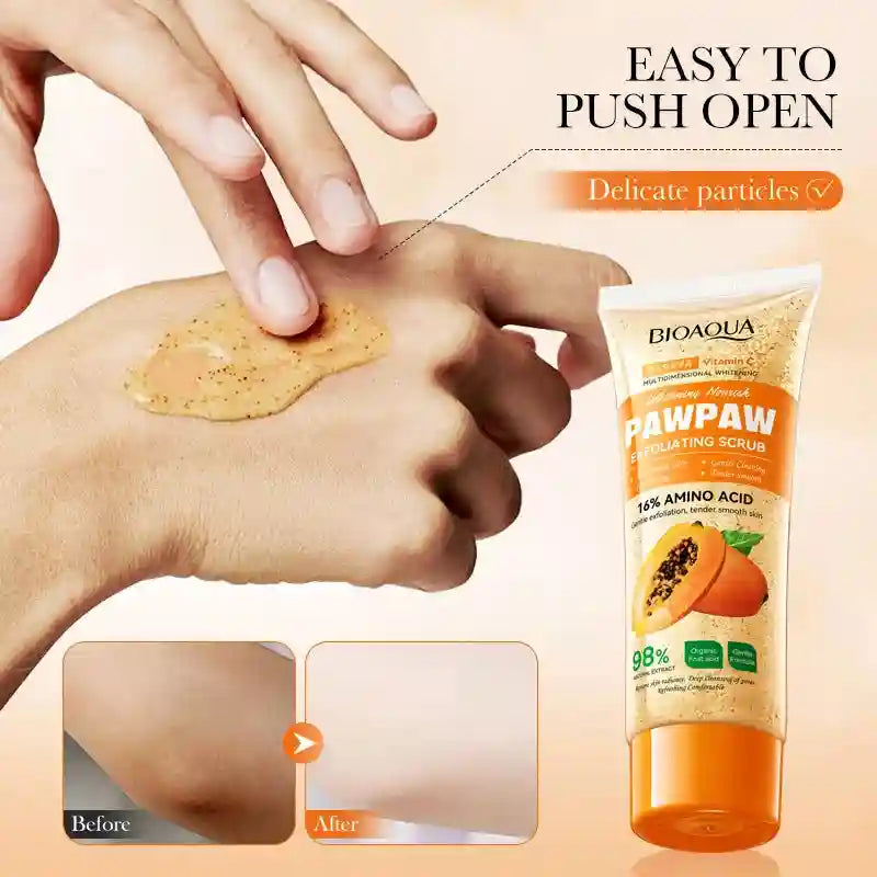 Papaya Vitamin C Exfoliating Scrub 100g - Natural Salon-Quality Deep Cleansing Scrubs Treatments Tidesmit