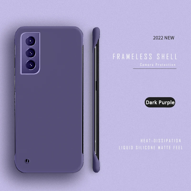 Samsung Galaxy S23 Slim Hard Frameless Case - Matte Shock-Absorbing Cover Dark Purple Tidesmit