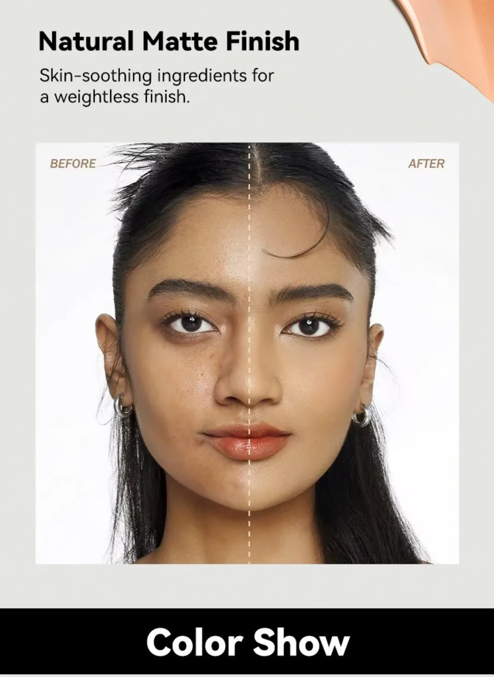 Tidesmit matte liquid foundation and oil control concealer for long lasting natural face base makeup texture view