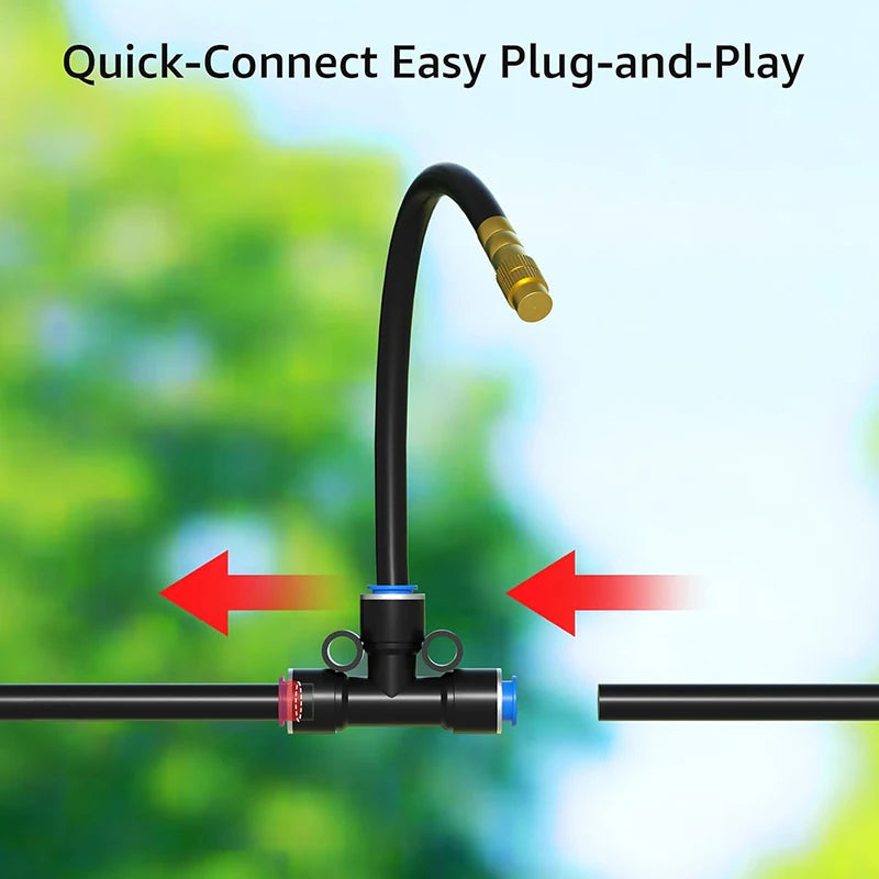 Drip Irrigation System 100FT 1/4" 2026-Upgrade Garden Sprinkler Kit With 16PCS 360° Adjustable Automatic Misting Watering System