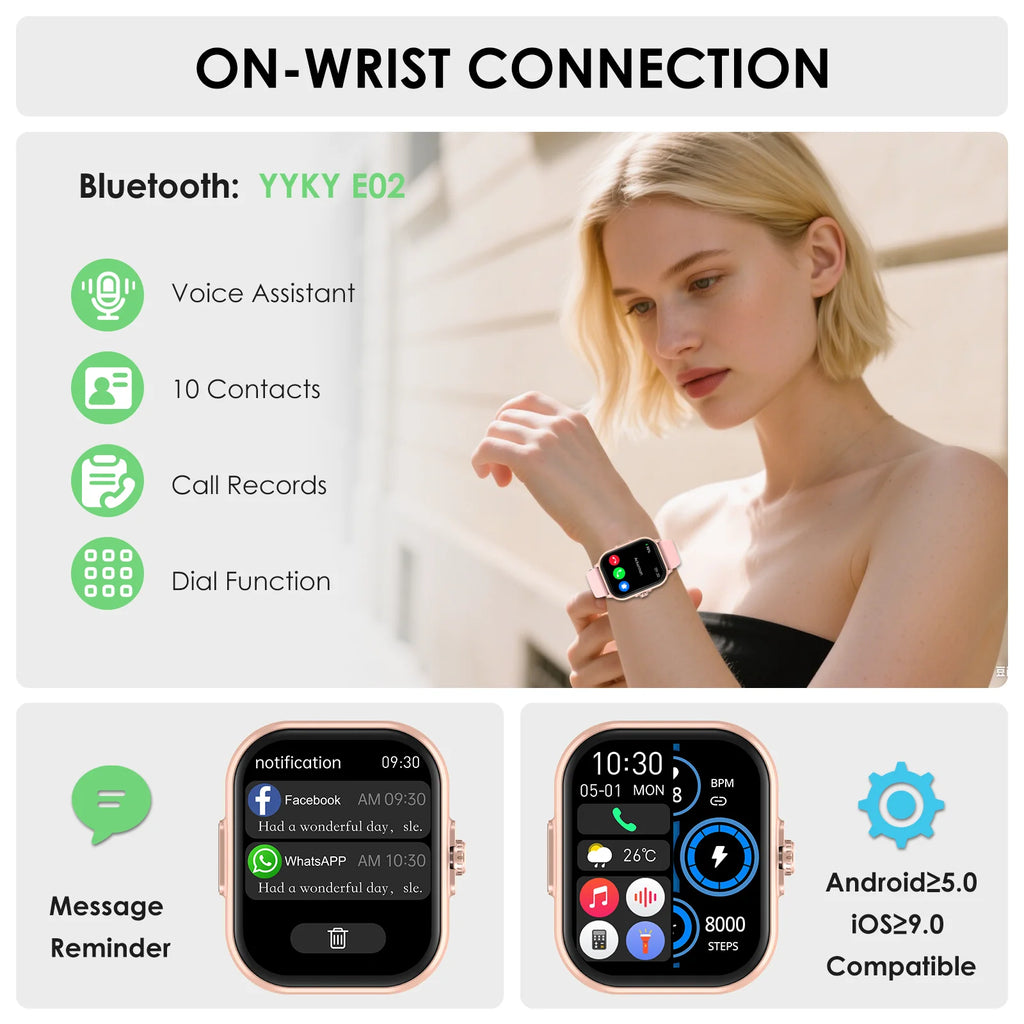 2026 New AI Healthy Diagnose ECG+PPG Smart Watch Blood Lipid Uric Acid Bluetooth Call Blood Pressure Health Smartwatch Women