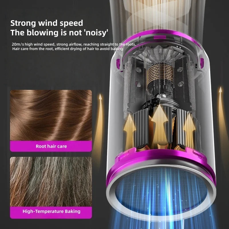2400W purple silent hair dryer with high-speed motor and airflow technology for efficient, damage-free root hair care.
