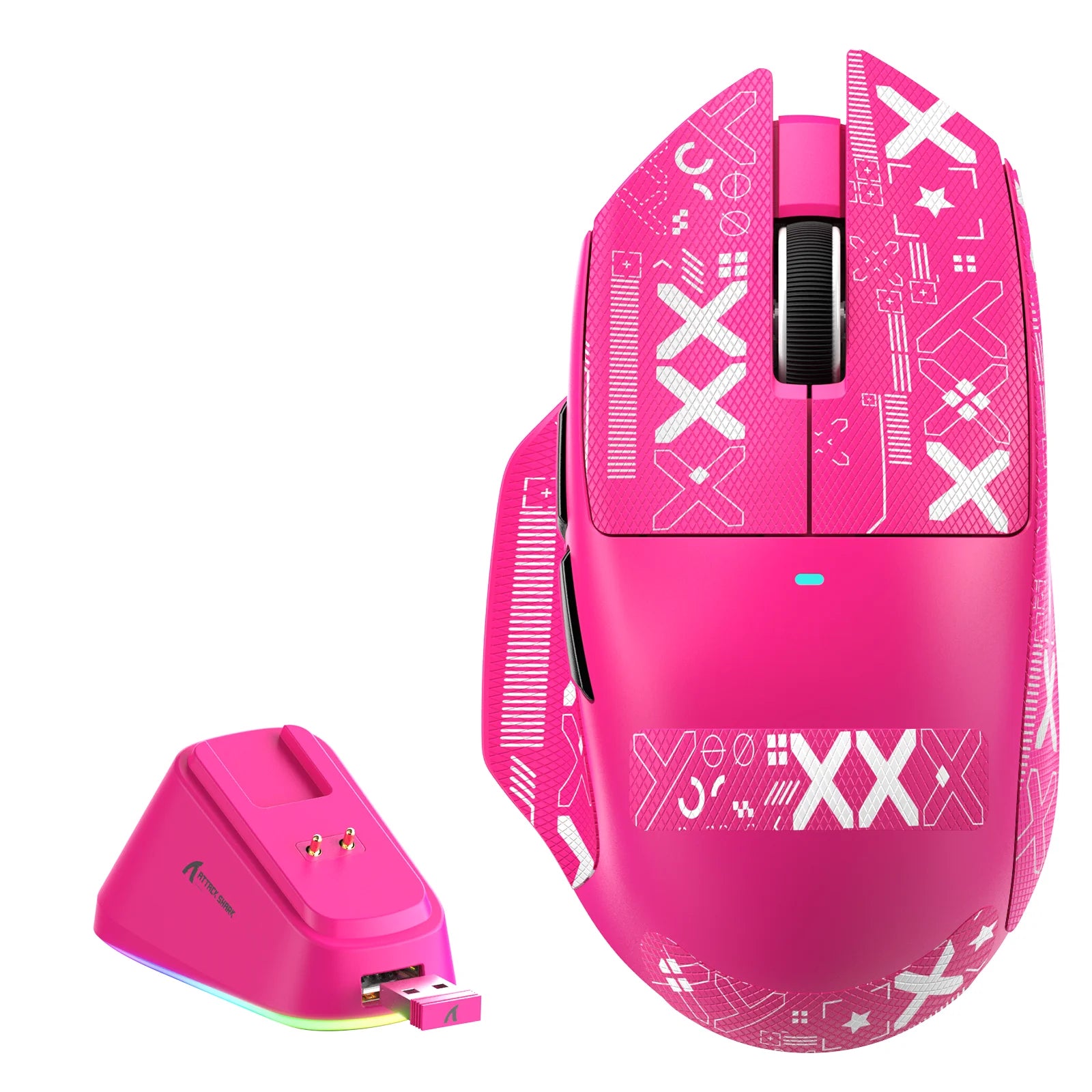 ATTACK SHARK V6 65g Wireless Gaming Mouse RGB Magnetic Charging Dock Wireless/Wired Mouse 1K Polling PAW3311 Office Gamer Mice