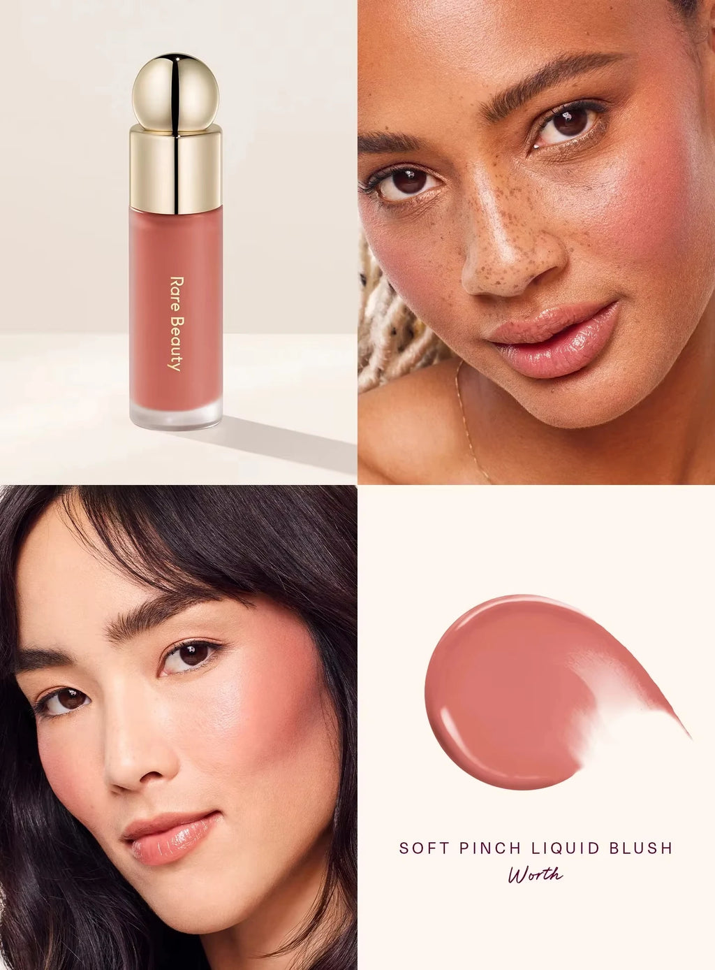 Tidesmit soft pinch liquid contour blush and cream bronzer stick texture detail for natural face makeup look