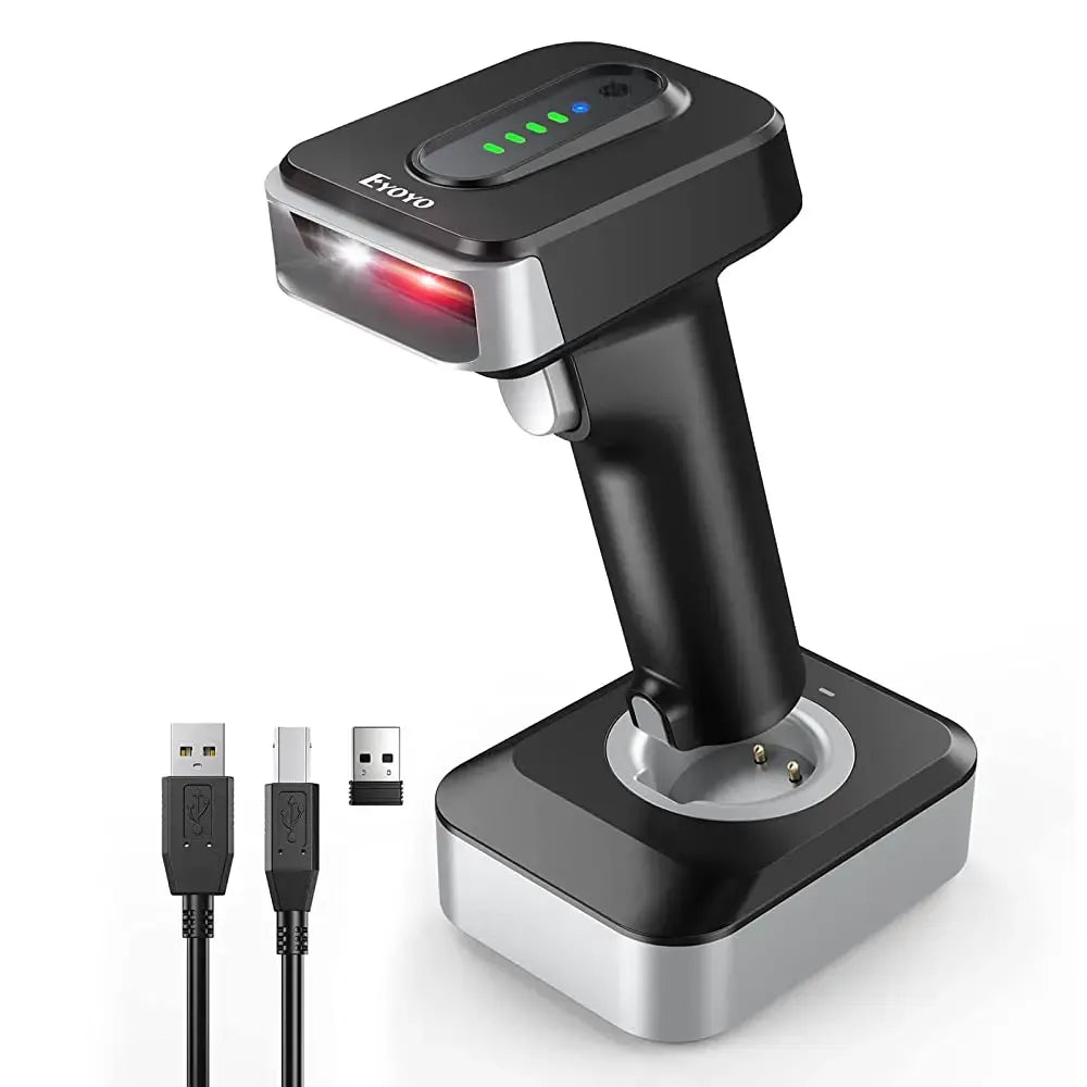 Eyoyo Auto-sensing Screen Scanning 1D Bluetooth Barcode Scanner With 2500mAh Power Indicator Wireless 2D QR Code Reader 4-mil
