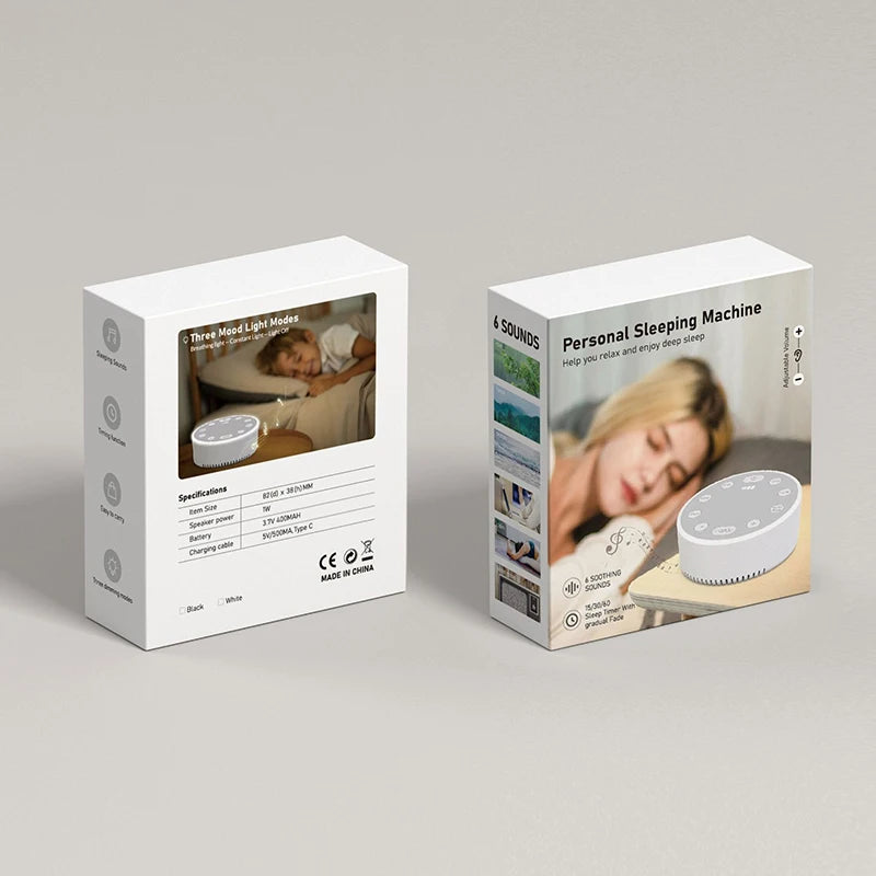5V White Noise Machine Light Baby Sleep Soother Sound Player Breathing Light Sleep Instrument Auto-off Timer White Noise Player