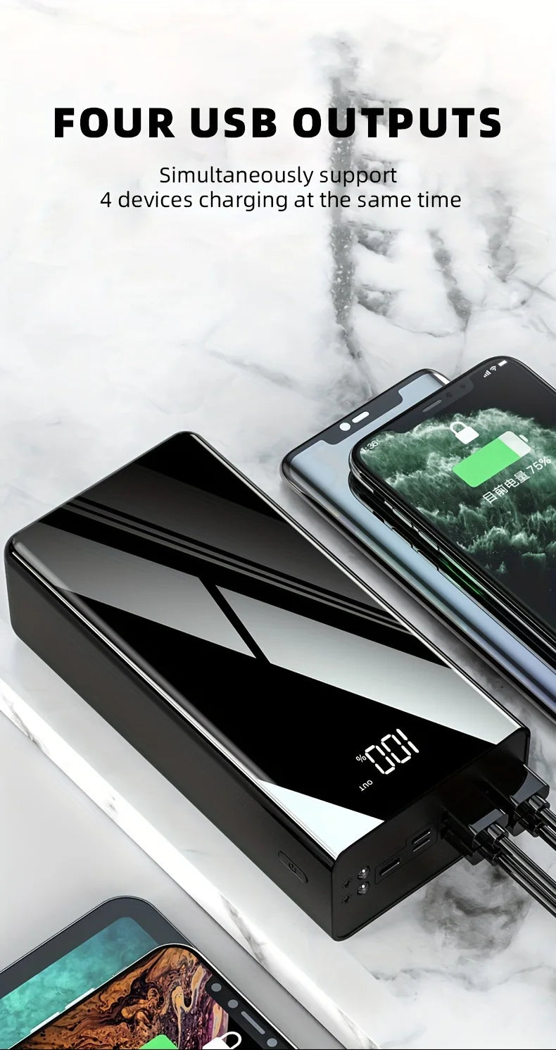 Portable Charger 100000mAh Power Bank with 4 USB Ports and PD Tidesmit