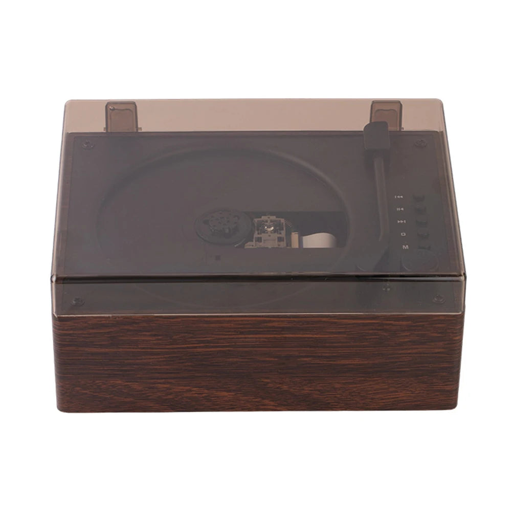 Portable Retro CD Player - Bluetooth Speaker with Woodgrain Finish Tidesmit