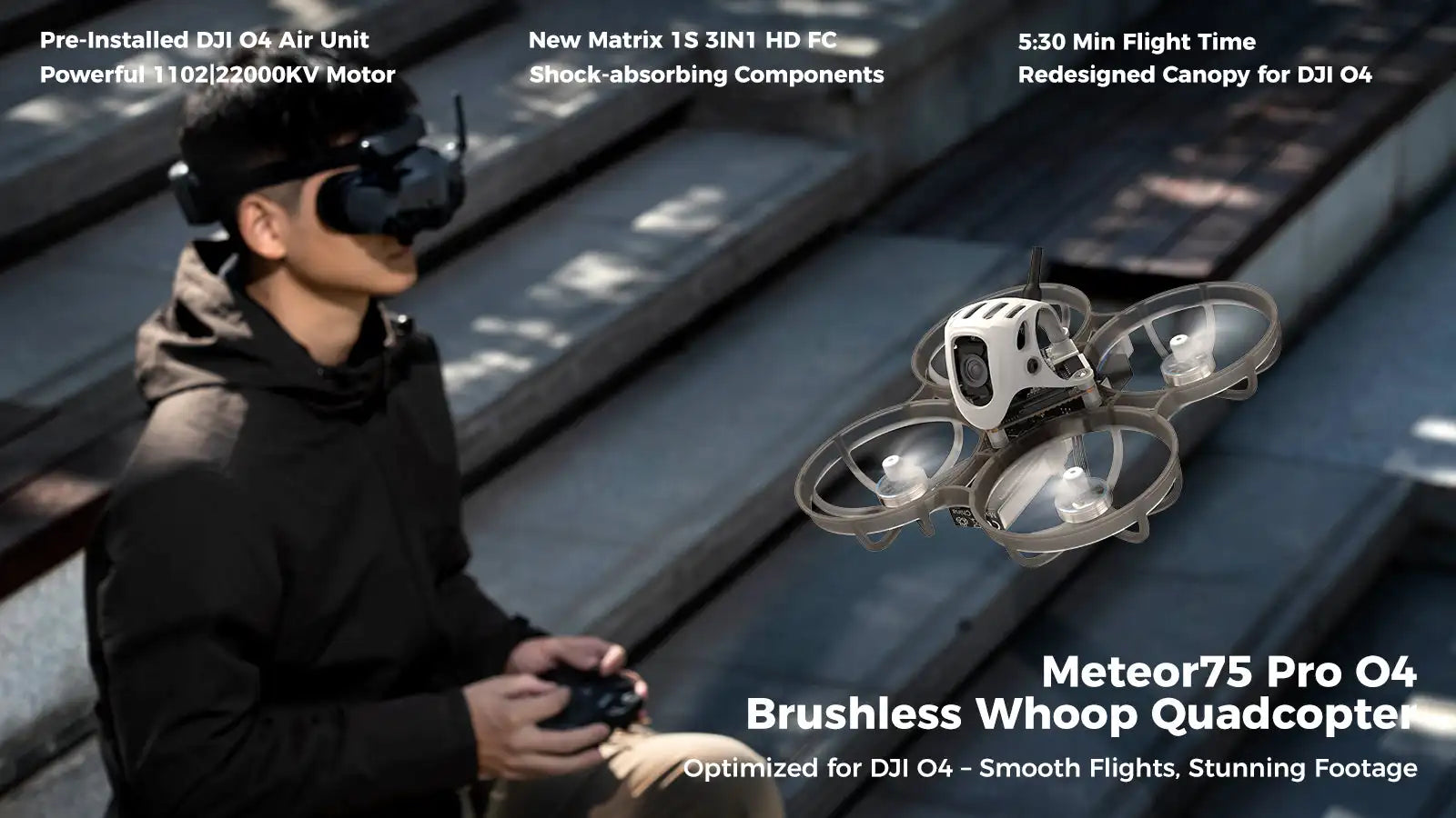 Meteor75 Pro FPV Drone | ELRS 2.4G F4 1S Whoop Kit Tidesmit