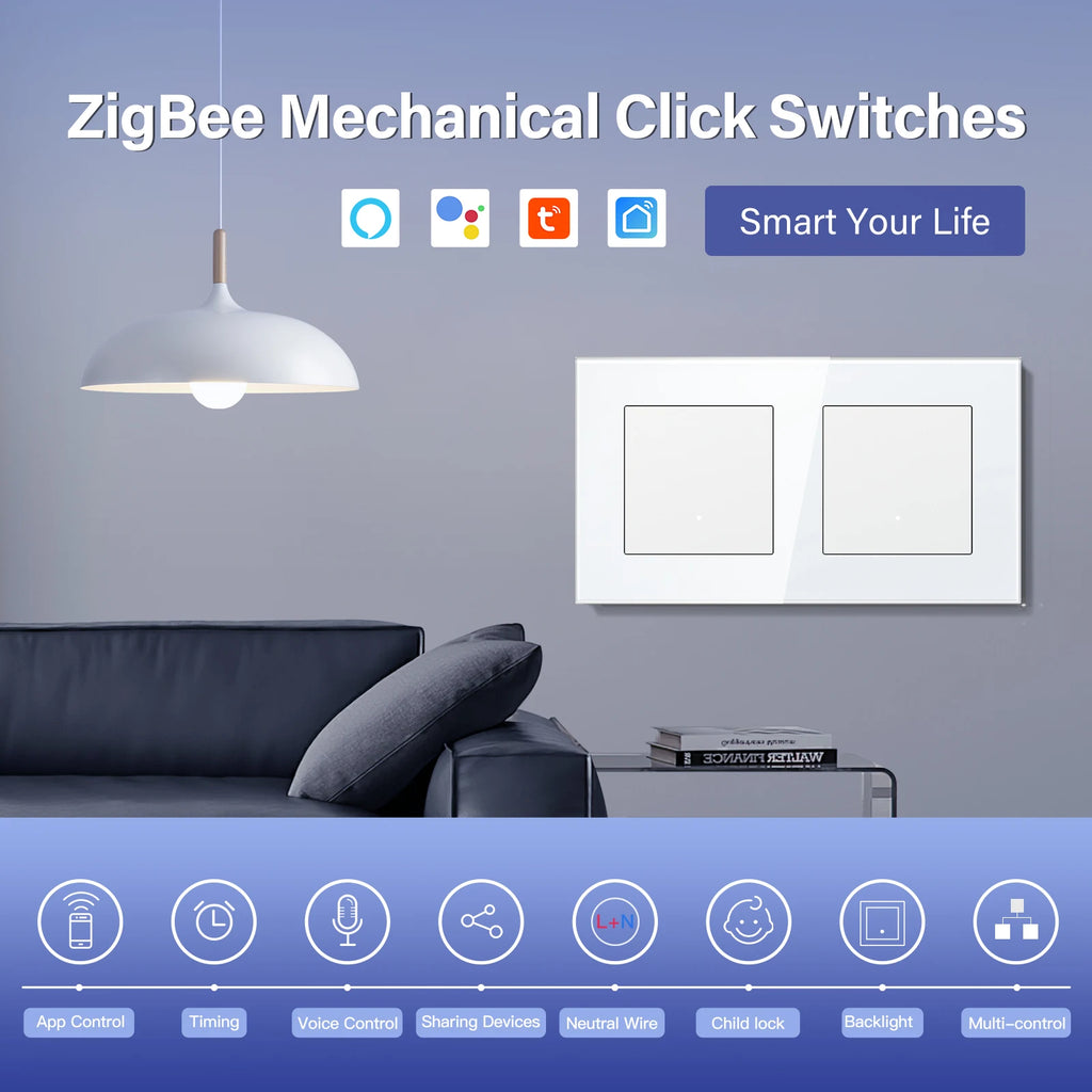 Zigbee Smart Light Switch with USB-C Port - EU Standard | Tidesmit Tidesmit