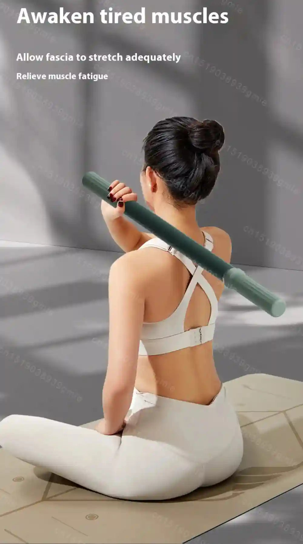 Yoga Fascia Stick 57cm Massage Roller for Deep Tissue Muscle Recovery Massage Roller Tidesmit