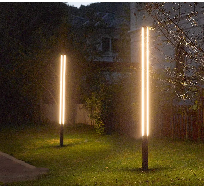 Outdoor Overleng IP65 Waterproof LED Lawn Light 85-265V Landscape Trihedral Luminescence Street Lamp For Villa Door Decoration