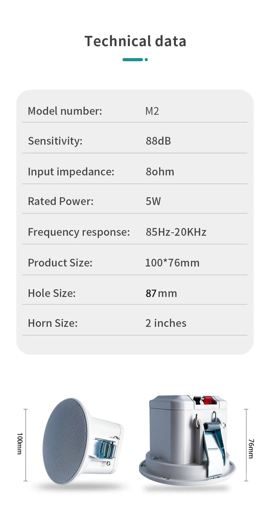 TUYA Smart Home Audio In Wall Amplifier WiFi Bluetooth Music Sound Control Panel Touch Screen Android 11 System Ceiling Speaker