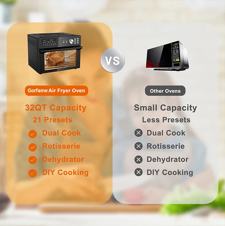 Factory Price 30L Smart Dual Cook Air Fryer Oven Electric Square Shape Oil-Free Roast Chicken Roast Turkey Toast Without Oil
