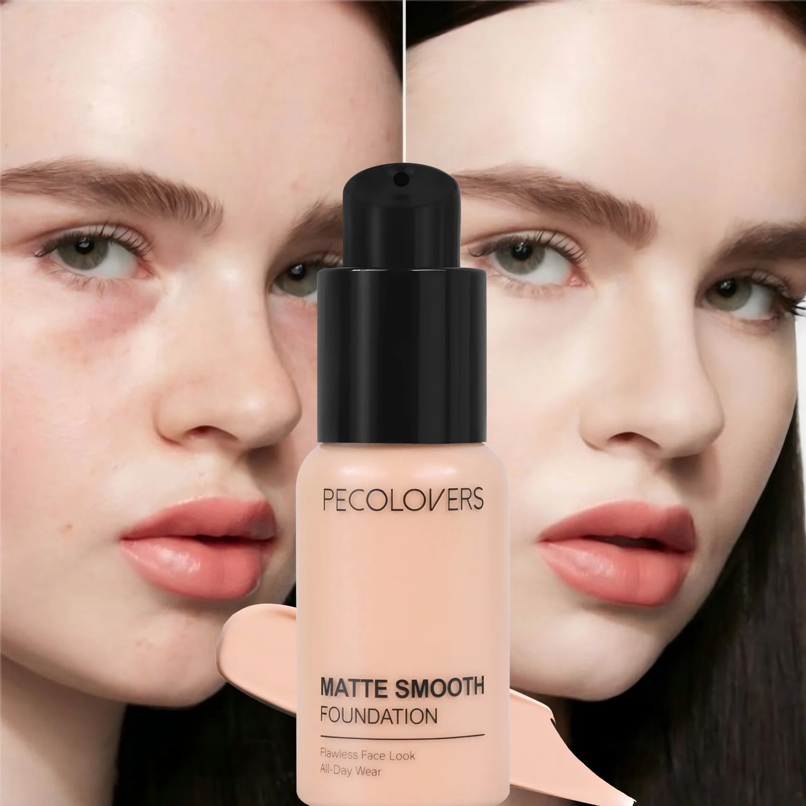 Tidesmit full coverage liquid foundation showing smooth texture for long-lasting waterproof oil-control face makeup