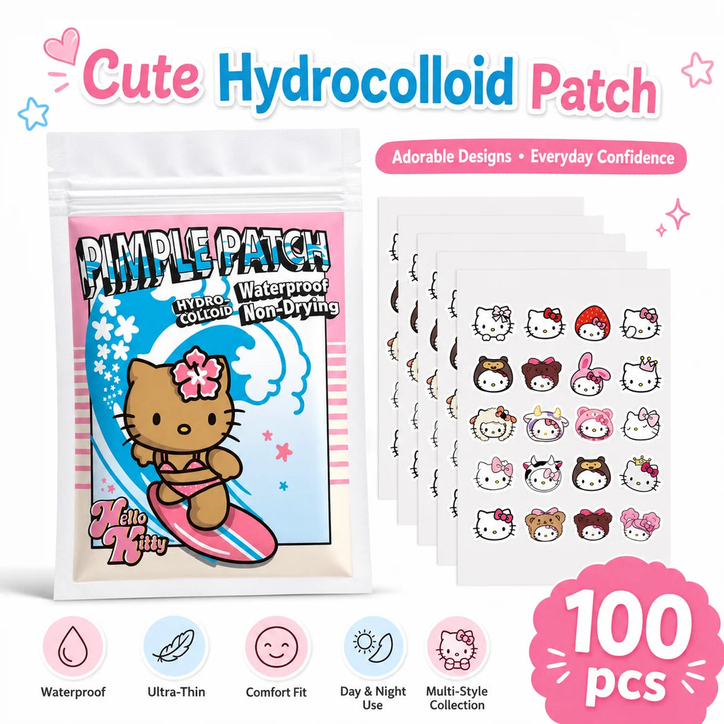 100PCS hello kitty Acne patches, facial acne patches, hydrogel acne removal patches, concealer