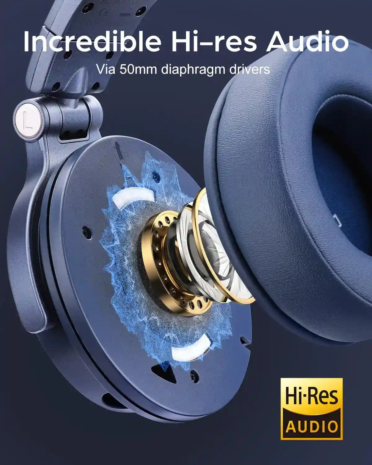 Wired Studio Headphones Over-Ear High-Res Monitor Audio Tidesmit Tidesmit