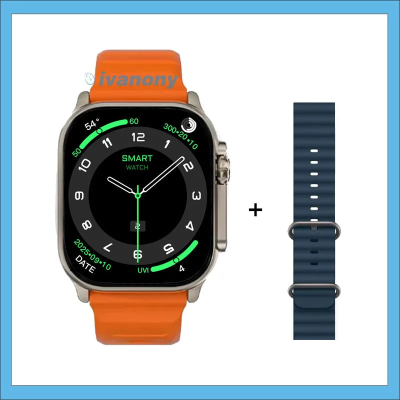 Ivanony Smart Watch DT Ultra 4 Smartwatch Men Support TWS Earphone Connect Bluetooth Call  Google Map Compass Amoled Smartwatch