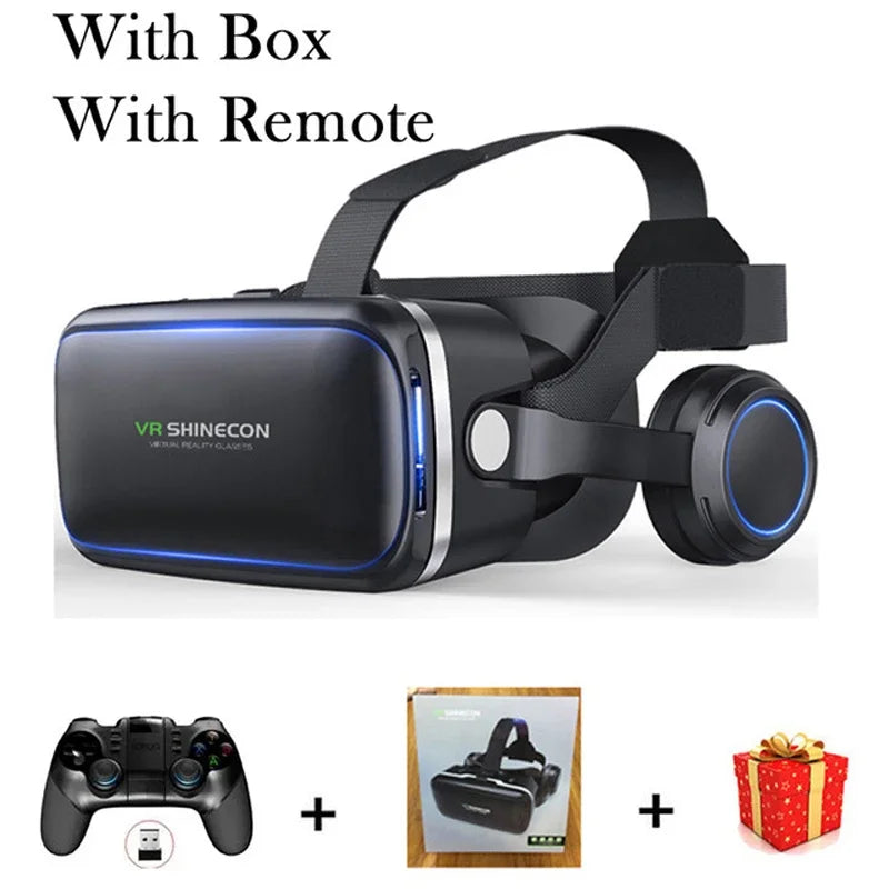 VR Headset for Smartphone - Adjustable 3D Goggles by Tidesmit Headphone Remote B Tidesmit