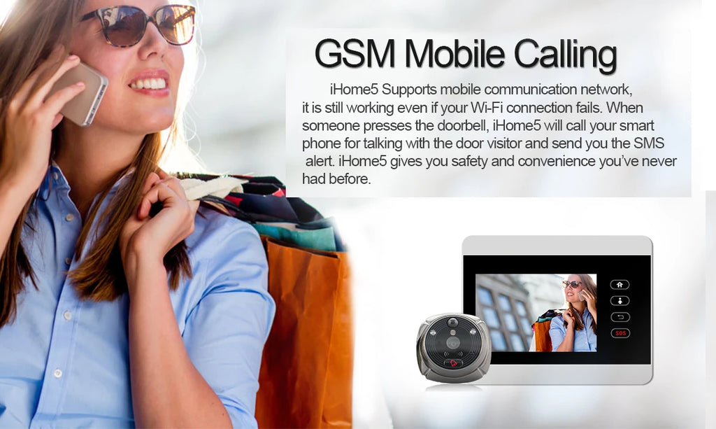 4Inch IPS Screem Rollup APP WIFI+GSM Doorbell Visual Door Viewer IR Night Vision Motion Detection Video Door Phone Camera