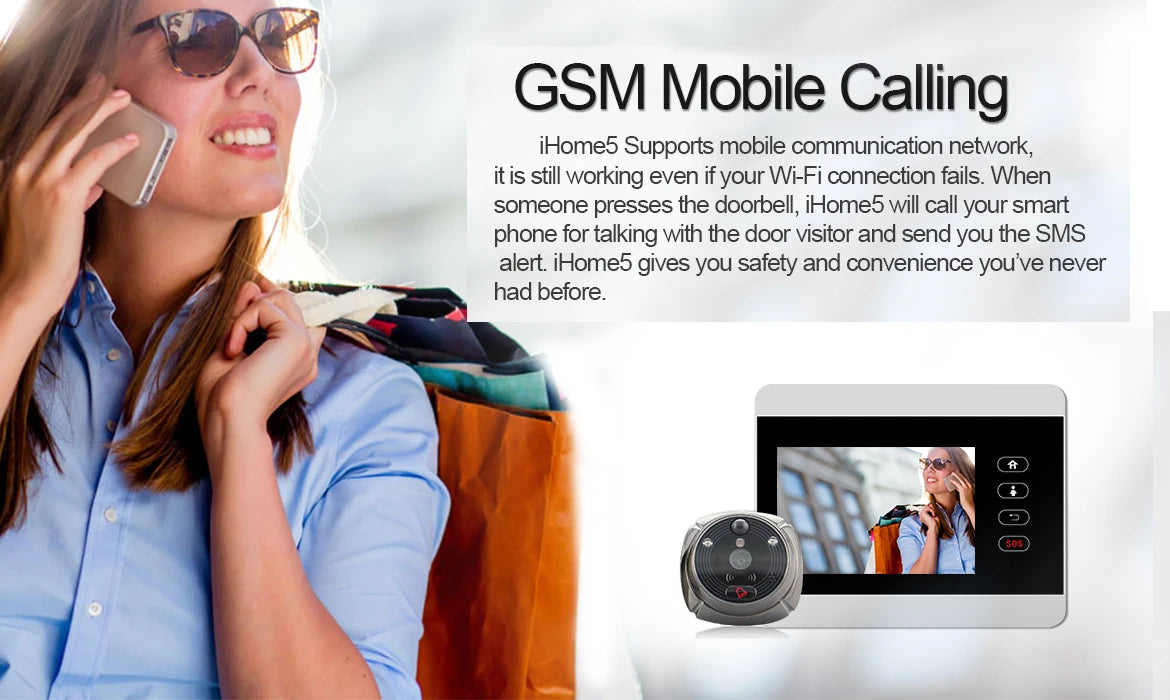 4Inch IPS Screem Rollup APP WIFI+GSM Doorbell Visual Door Viewer IR Night Vision Motion Detection Video Door Phone Camera
