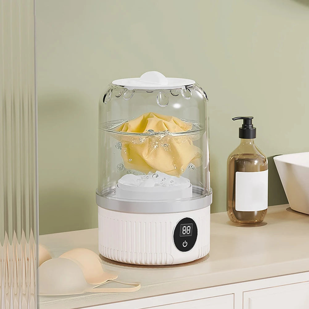 Tidesmit 1L portable mini underwear washer showing compact wireless rechargeable design for socks and small laundry