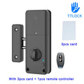 TTLock APP Remote Control Automatic IC Card Motor Lock Invisible No Drill Hole Installation For Wooden Door