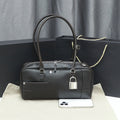 New 2025 Panta Geometric Patchwork Natural Dye Leather Pillow Shaped Handbag Top Layer Cowhide Shoulder Bag for Daily Use
