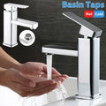 Single-Lever Washbasin Mixer in Brass for Cold and Hot Water, Deck-Mounted Single-Hole, 3-Layer Chrome Plating, 60cm Stainless Steel Hose, Honeycomb Aerator, Rust-Proof, Oxidation-Resistant, for Bathroom Sinks, Durable and Co