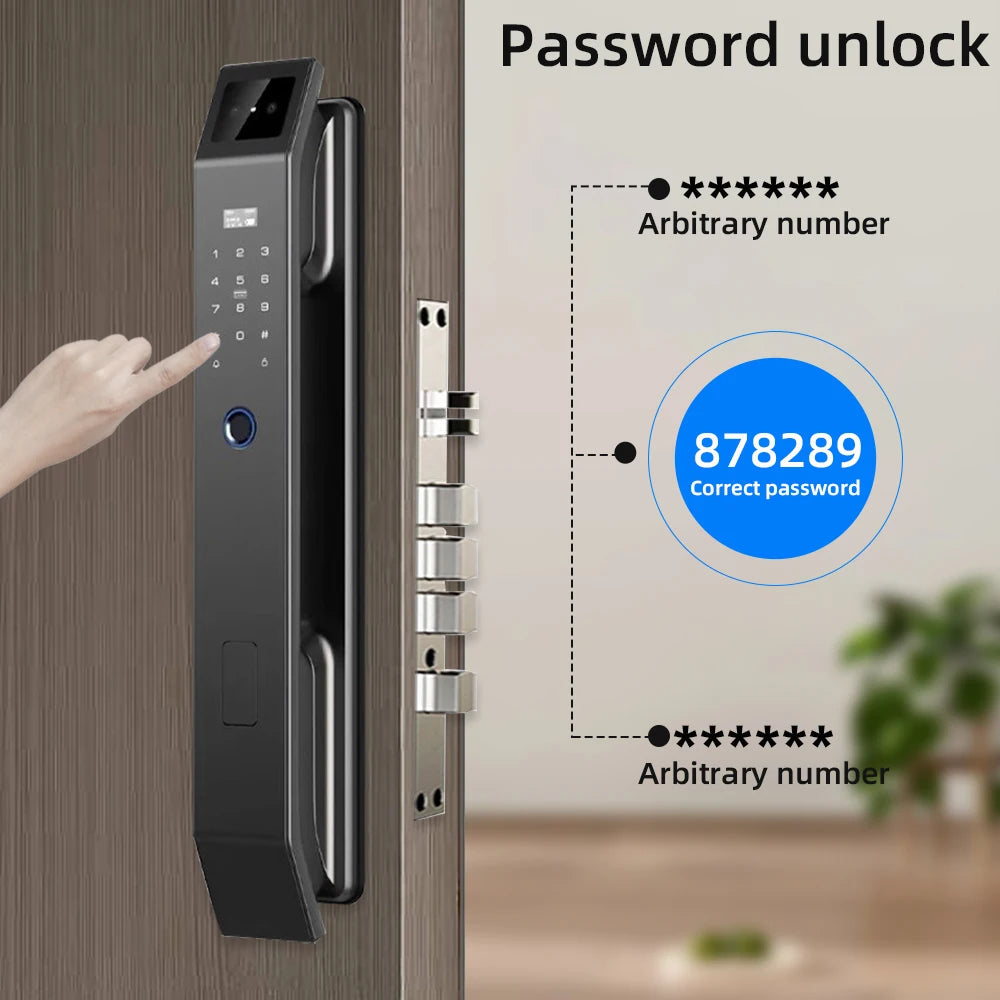 RAYKUBE DF14 Tuya WiFi 3D Face Recognition Digital Fingerprint Lock With Two-way Audio WiFi Camera Video Call APP Remote Unlock