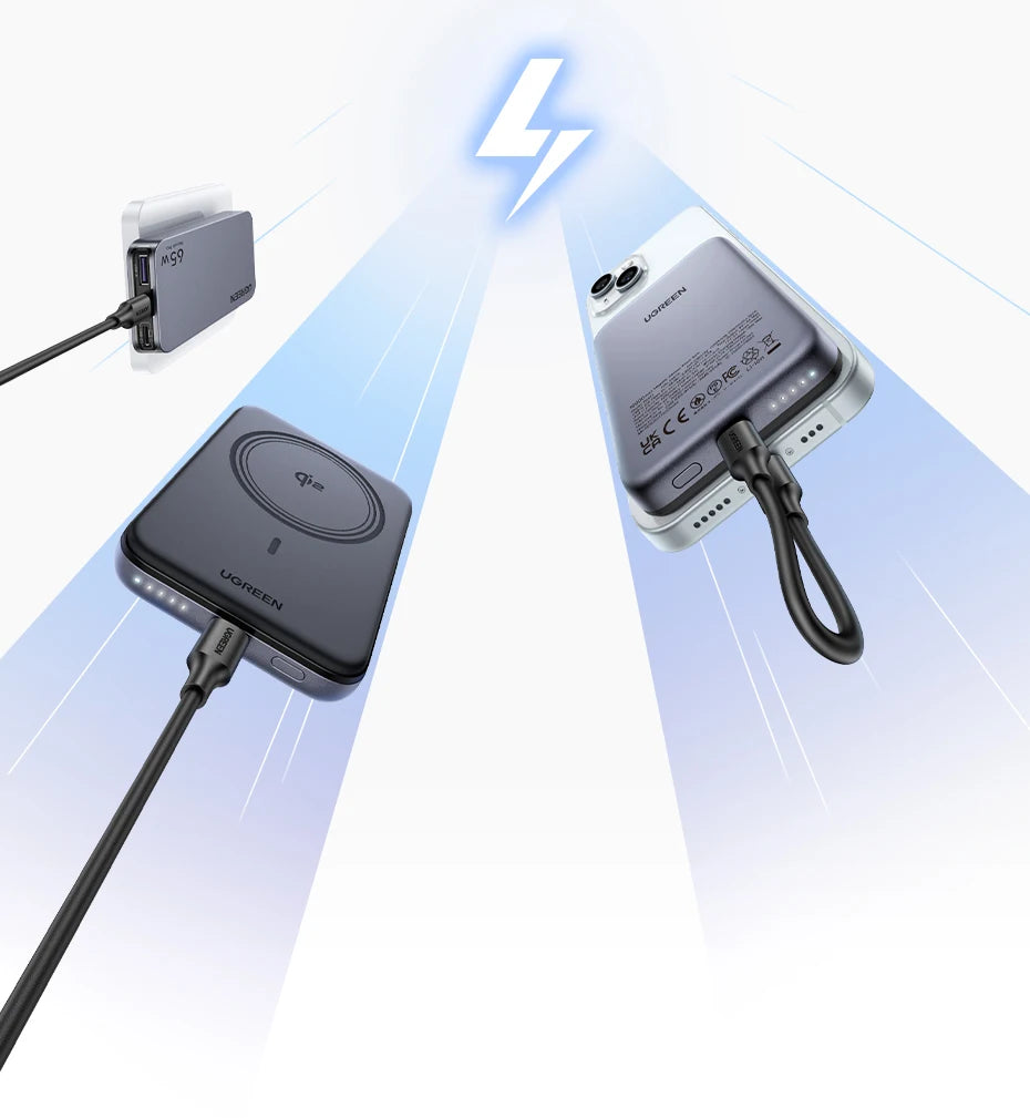 Magnetic Power Bank 10000mAh Qi2 30W Fast Charger for iPhone Tidesmit