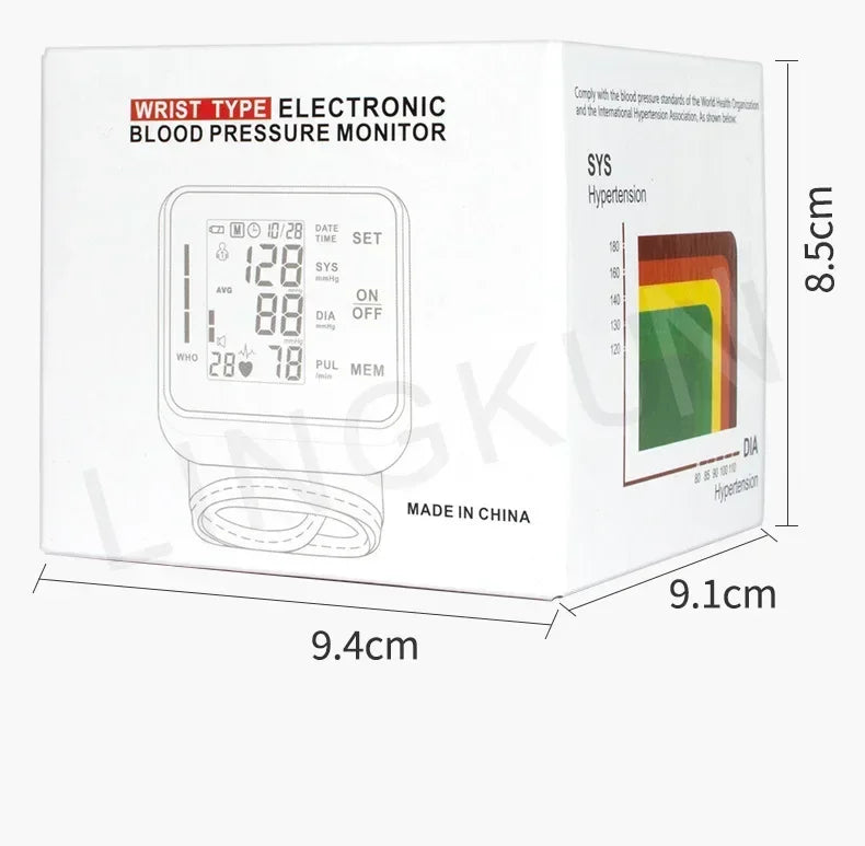 English Voice High Accurate BP Monitors Wrist Blood Pressure Monitor Tonometer Digital Sphygmomanometer Electronic Bp Monitors